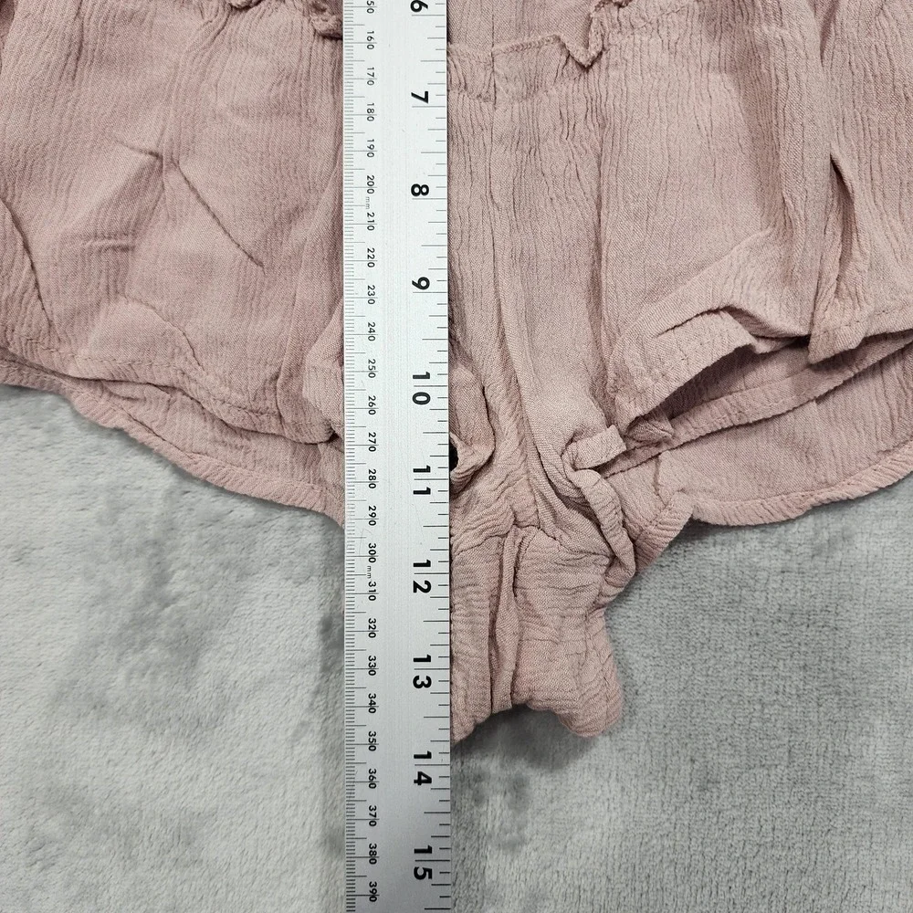 Sincerely Jules Shorts Women M Pink Gauze Elastic Waist Ruffle Flowy Boho Casual